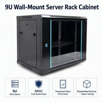 Rack de Servidor de 19 Pulgadas para Montaje en Pared, Gabinete de Red de Acero Laminado en Frío, IP20, para Interiores, Fabricación OEM Personalizada