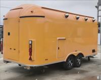 Cocina Móvil Estilo Mision Retro para Burritos con Mesa de Vapor y Calentador de Tortillas para Reuniones de Food Trucks en la Costa Oeste, Venta de Snacks y Dulces