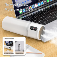 Humidificateur ultrasonique silencieux à double pulvérisation, alimenté par USB et piles, avec humidistat, portable pour la maison, la voiture et le bureau