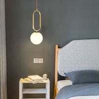 Lampe suspendue moderne, décoration nordique pour chambre à coucher, métal laiton doré, globe en verre blanc, LED, luxe, minimaliste, art, anneau ovale, luminaire suspendu