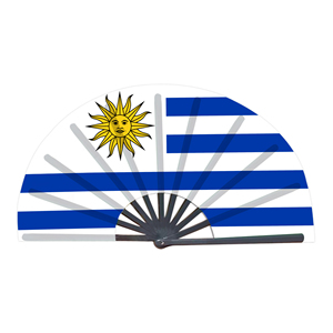 Abanicos Plegables de Plástico con la Bandera de Uruguay al por Mayor, Abanico de Mano para Carnaval, Boda, Festival, Fiesta, Agencia de Viajes - Product Image 1