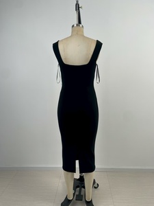 Vestido ajustado sin mangas personalizado para mujer, sólido, ajustado, cuello cuadrado, Sexy, informal para <span class=keywords><strong>citas</strong></span> - Product Image 3