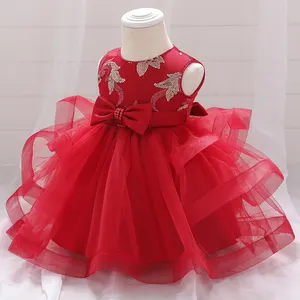 Heißer Verkauf Kleinkind Kleidung Kleine Baby Mädchen Elegante Layered Satin Prom Kleid Für Party L1929XZ