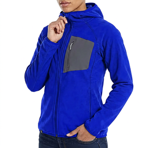 Custom Men's <b>Fleece</b> Hooded <b>Jacket</b> Windproof Water Resistant Outdoor Hiking Casual 100% Cotton <b>Lined</b> with Zipper Pockets OEM - Product Image 2
