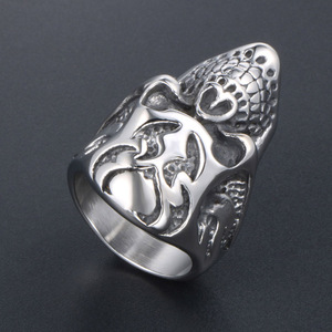 Skull Themed <b>Titanium</b> Steel <b>Ring</b> Men's Street Style Cool Jewelry SA871 - Product Image 3