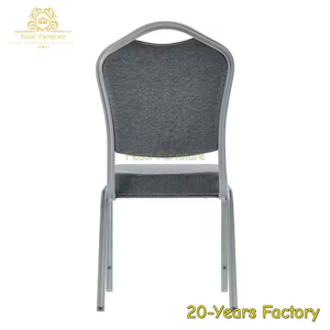 Silla de banquete plegable de hierro de Tela Gris de diseño moderno al por mayor de China para restaurante de hotel de boda - Product Image 3