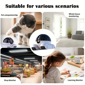 Bidirectional Dialogue Motion Detection Dog Cat Baby Elderly Surveillance <b>Security</b> CCTV <b>Wireless</b> PTZ 360 Robot Baby Pet <b>Camera</b> - Product Image 5
