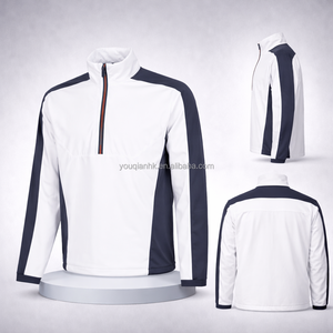 Sweat-shirt athlétique pour homme, col zippé, respirant, anti-humidité, performance golf, personnalisé par les fabricants OEM - Product Image 1