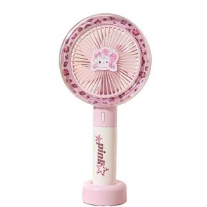 Ventilador de mano rosa con diseño de Hello Kitty, mini enfriador portátil con batería recargable para uso en interiores y exteriores - Product Image 2