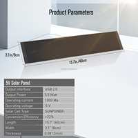 Panneaux solaires 5 Watt 5 Volt pour stores motorisés, moteur tubulaire, prise USB-C, alimentation mobile montée sur fenêtres