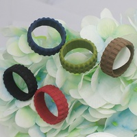 Meilleure vente Bague de mariage en silicone pour homme avec motif de pneu Massage Sport RingTire
