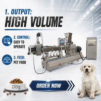 Ligne de production automatique d'aliments secs pour chiens, chats et chiots, extrudeuse à double vis, usine de production