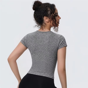 Top da Yoga per Donna ad Alta Elasticità, Aderente, ad Asciugatura Rapida, Traspirante, Manica Corta, per Allenamento e Fitness - Product Image 4