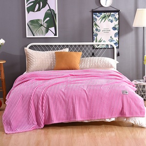 Couverture de luxe pour la maison, de qualité supérieure, super douce, à rayures, de couleur unie, couverture de qualité pour l'hiver - Product Image 3