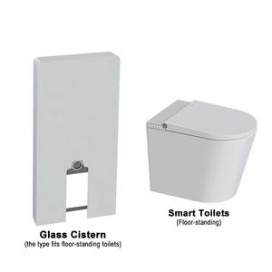 One-stop Service <b>White</b> Glass Cistern Floor Toilet Flush Intelligent Smart Bidet Toilets With Remote Control CT101+7201 Flush Int - Product Image 1