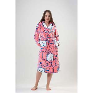 BAYAN SOFT KAPSONLU UZUN KOL CEPLI UZUN SABAHLIK - สีชมพู - สีชมพู - Product Image 3