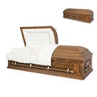 URD-A268B Ataúdes de Madera Estilo Americano para Funerales, Suministros Funerarios de Fabricante Chino