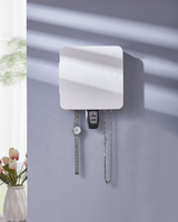 Porte-clés magnétique Boîte en plastique Porte-clés blanc Maison noir Étagère à clés pour le rangement des clés sur le mur
