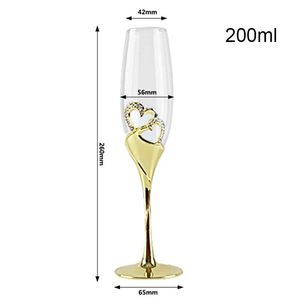 Copas de champán de cristal para pareja, Copas de cristal para fiesta, regalo de boda, suministros de <span class=keywords><strong>Bar</strong></span>, juego de copas de vino doradas - Product Image 6
