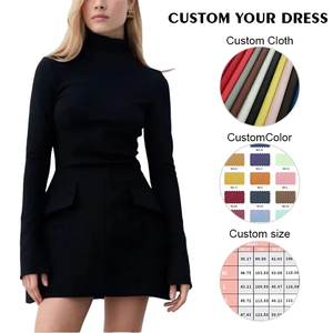 Hàng Mới Phụ Nữ Thanh Lịch Giản Dị Mùa Đông Dresses Phong Cách Cổ Điển Voan Mô Hình Rắn Bodycon Dressfor Sự Nghiệp Phụ Nữ - Product Image 1