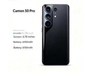 TECNO CAMON 50 Pro แบตเตอรี่ 6150mAh 5G สมาร์ทโฟน Android 13 หน้าจอ AMOLED เซ็นเซอร์ลายนิ้วมือ รุ่นสีส้มและสีเงิน - Product Image 4