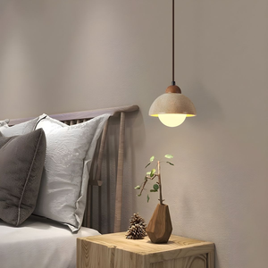 Luminaire suspendu rond en pierre <span class=keywords><strong>de</strong></span> travertin nordique, style Wabi Sabi, pierre naturelle, lustre pour hôtel, restaurant, salle à manger - Product Image 6