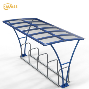 KAVASS <span class=keywords><strong>Abri</strong></span> extérieur pour <span class=keywords><strong>vélos</strong></span> Capacité de <span class=keywords><strong>4</strong></span> <span class=keywords><strong>vélos</strong></span> Construction en acier Finition enduite de poudre pour les aires de stationnement du campus de la rue urbaine - Product Image 2