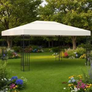 Gazebo de Tela Crema de 9.8'x13.1', Elegante Pabellón para Exteriores para Jardín - Product Image 2
