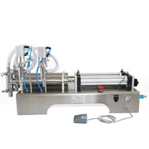 Machine de remplissage de liquide à double tête, appareil de remplissage pneumatique semi-automatique pour liquides, eau, boisson, jus, lait, soja, haricots