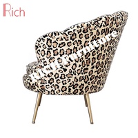 Fauteuil de luxe élégant en gros, chaise de loisirs, siège en forme de fleur, canapé design tendance, fauteuil d'appoint léopard