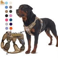 Harnais tactique pour chien en nylon durable de haute qualité, anti-traction, réfléchissant, avec boucle réglable, gilet de mode pour chien, grande taille