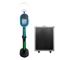 Machine de photomaton portable personnalisée de 15,6 pouces avec impression en libre-service en métal et verre trempé pour fêtes et salons professionnels