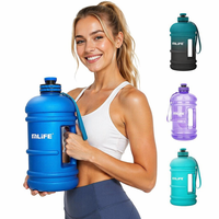 Bouteille de sports nautiques demi-gallon à large ouverture 2200ml bouteille d'eau personnalisée sans BPA cruches d'eau étanches demi-gallon pour salle de fitness