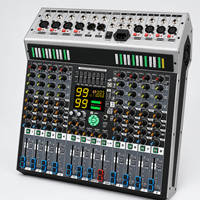 Console de mixage audio professionnelle AOFO 8 canaux avec 99 effets DSP, Bluetooth, USB, MP3, égaliseur 7 bandes pour DJ, scène, système de sonorisation en direct