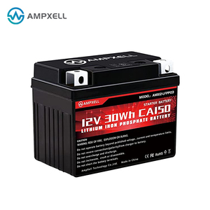 Batterie lithium rechargeable LFP AMPXELL 12V 2.5Ah 32Wh pour moto, vente en gros d'usine, pour démarreur AMX12-25FQ 12V 2.5Ah 32 - Product Image 1