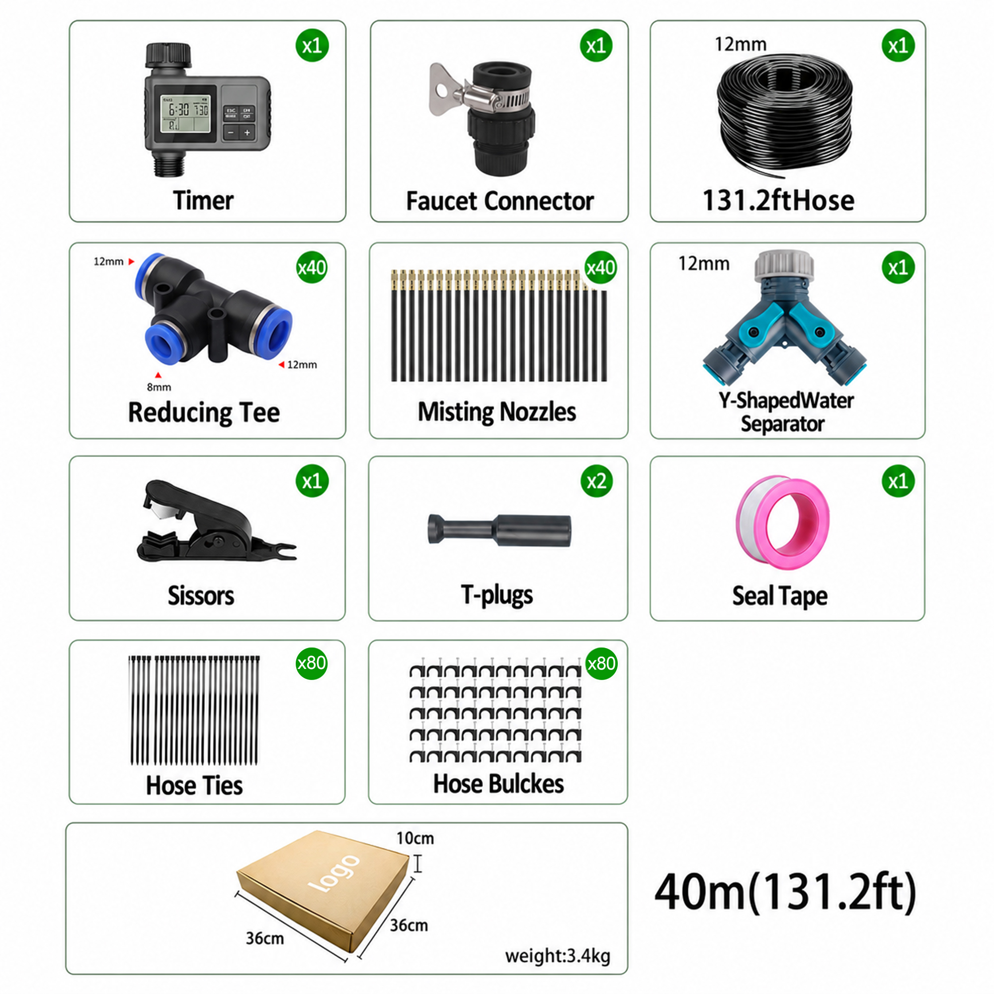 Green F2 Kit: 12mm 131.2ft