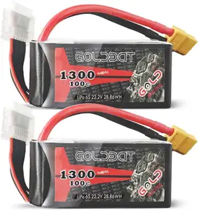 Baterías LIPO de polímero de litio al mejor precio, paquete de batería recargable 1300mAh 6S 22,2 V 100C RC para UAV FPV
