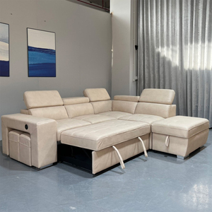 Nuovo Design Set di Divani in Pelle PU a Forma di L, Divano Letto Moderno Decorativo Convertibile per Soggiorno - Product Image 1