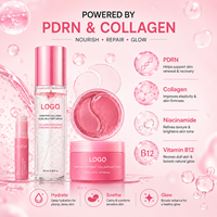 Ensemble de soins de la peau en 3 étapes pour un éclat radieux, anti-âge, réparateur, apaisant, nourrissant, anti-rides, collagène rose PDRN, OEM ODM
