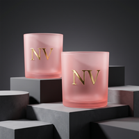 Wadah Lilin Kaca Iridescent 220ml 315ml 420ml dengan Logo Kustom untuk Merek Lilin Label Pribadi
