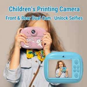 Appareil photo instantané pour enfants en promotion avec carte MicroSD, vidéo HD, grand angle 90°, selfie, écran 2,4 pouces, mise au point fixe - Product Image 1