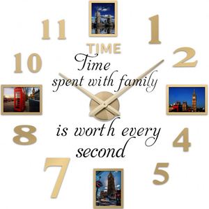Large Size DIY Photo Frame <b>Wall</b> Clock 3D Acrylic Mute Digital Clock <b>Wall</b> Sticker Home Decorative Quartz Clock - Product Image 3