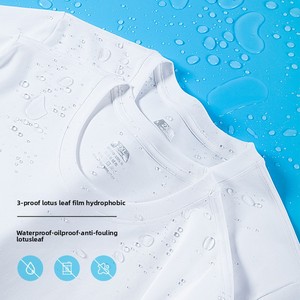 T-Shirt <span class=keywords><strong>Bianca</strong></span> Oversize con Collo Tondo, Impermeabile, Antimacchia, Protezione UV, OEM, Maglietta Sportiva Estiva - Product Image 2