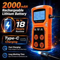 Détecteur 4-en-1 Aikesi ADKS-4 H2/SO2/CO/Explosifs, alarme par vibration+son+lumière, rechargeable, capteur DDS personnalisé, écran LCD portable