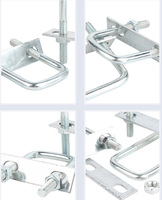 Collier de serrage en U robuste en acier inoxydable 304 et acier au carbone, support de tuyau à angle droit, fixation de tube pour l'industrie générale