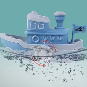 Promotional <b>Toys</b> Children Gift <b>Swimming</b> Bath Cute Wind Clockwork Ship DIY Assemble Plastic Water Play Surprise Spring Boats - Product Image 4