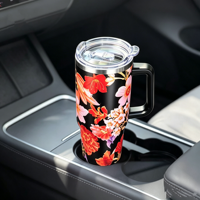 Gobelet isotherme en acier inoxydable de 40 oz avec poignée pour cadeau d'Halloween ou de Noël, en stock dans l'entrepôt américain, tasse de voyage anti-fuite