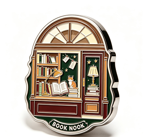 Custom Enamel Cat <b>Pin</b> Metal <b>Badge</b> Book Nook Cartoon Emblem for Bags Jackets Hats Gift - Product Image 4