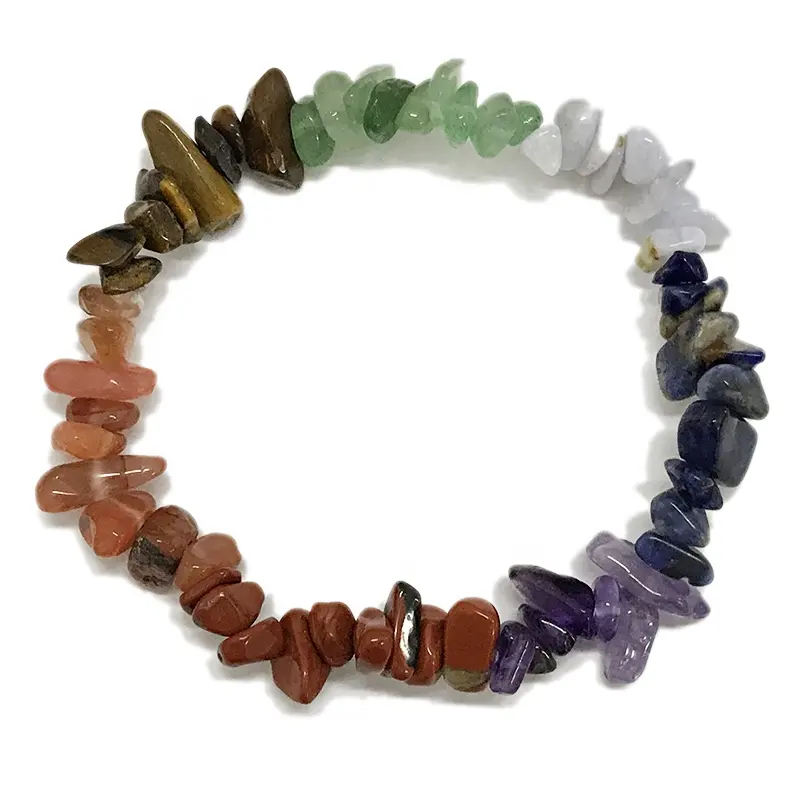 7 Chakra Healing Stone Chip Bracelets Custom Jewelry Stone Bracelets