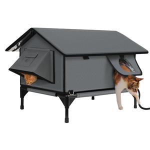 Nuova casa per gatti riscaldata all'aperto impermeabile riparo invernale con letto caldo per gatti randagi colonia selvaggia resistente alle intemperie - Product Image 6